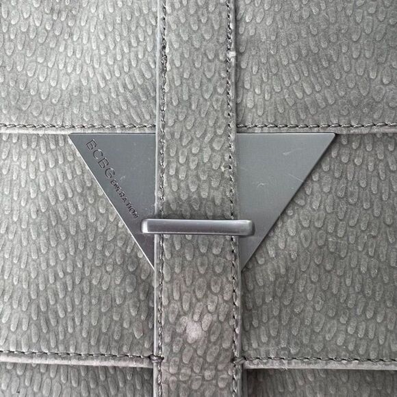 BCBGeneration Clutch Purse Pale Grey/Green Pebbled Faux Leather Fold over Bag - Picture 2 of 11